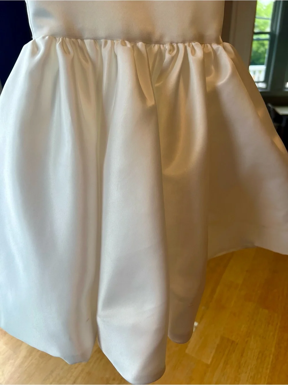 Ivory V-Neck Flower Girl or Baptism Dress